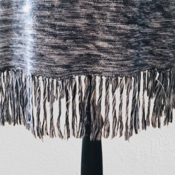 Cupio long sleeve open cardigan grey heather with fringe, size M - Picture 6 of 8